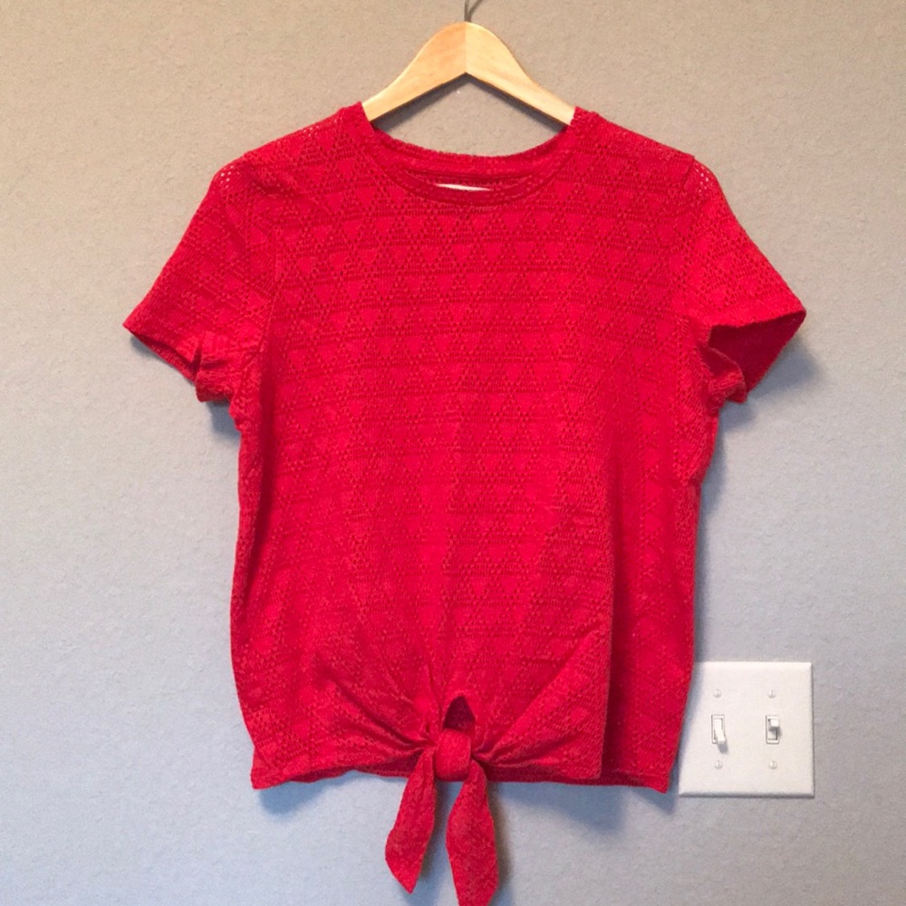 Madewell eyelet t-shirt with tie-front